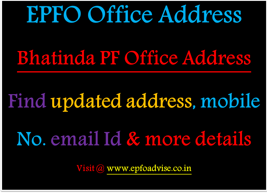 PF Office Bhatinda Address