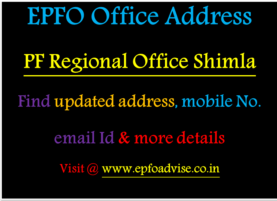 PF regional Office Shimla Address