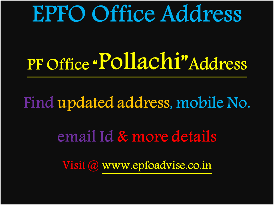PF Office Pollachi Address