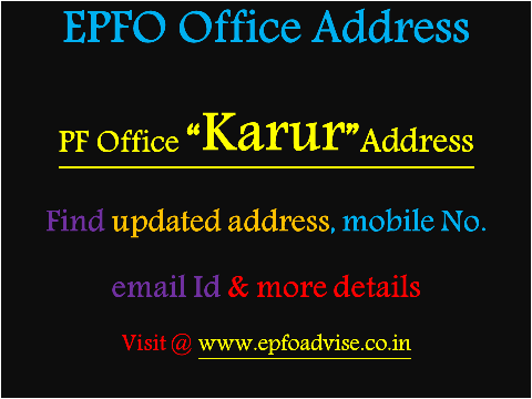 PF Office Karur Address