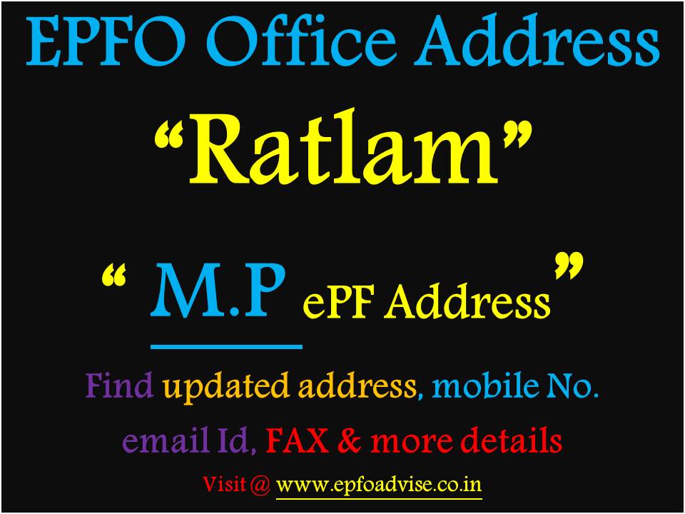 PF Office Ratlam Address